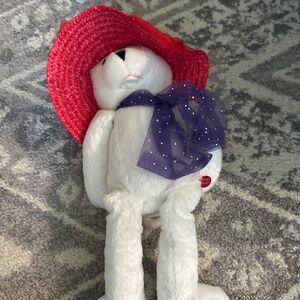 Chantilly Lane Singing Bear with Red Hat and Purple Bow